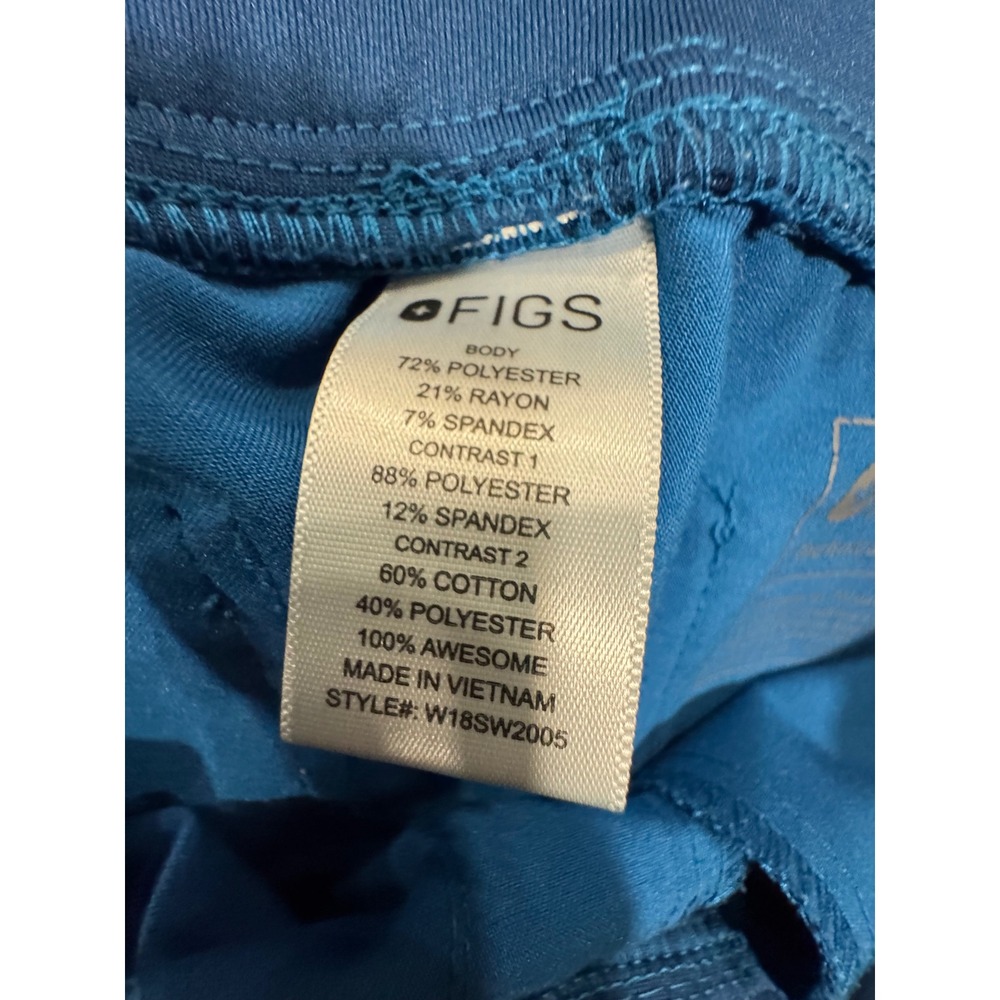 FIGS Zamora Jogger Scrub Pants High Waisted Small Teal Blue Womens - Picture 5 of 6